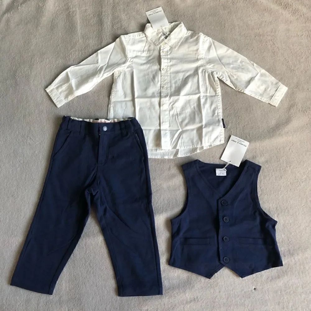 Polarn O. Pyret vest, shirt & pants set